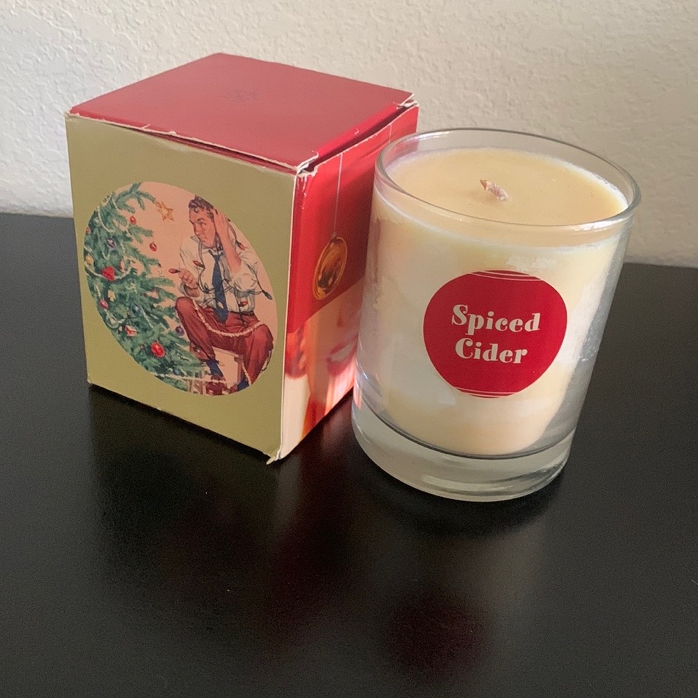 ERGO Spiced Cider Holiday Soy Candle 7oz Retro Christmas Box New